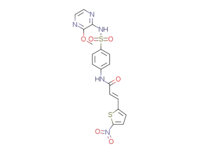 (2E)-N-[4-[[(3-methoxy-2-pyrazinyl)amino]sulfonyl]phenyl]-3-(5-nitro-2-thienyl)-2-propenamide